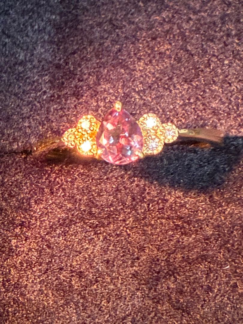 K18 べキリブルー ガーネット リング