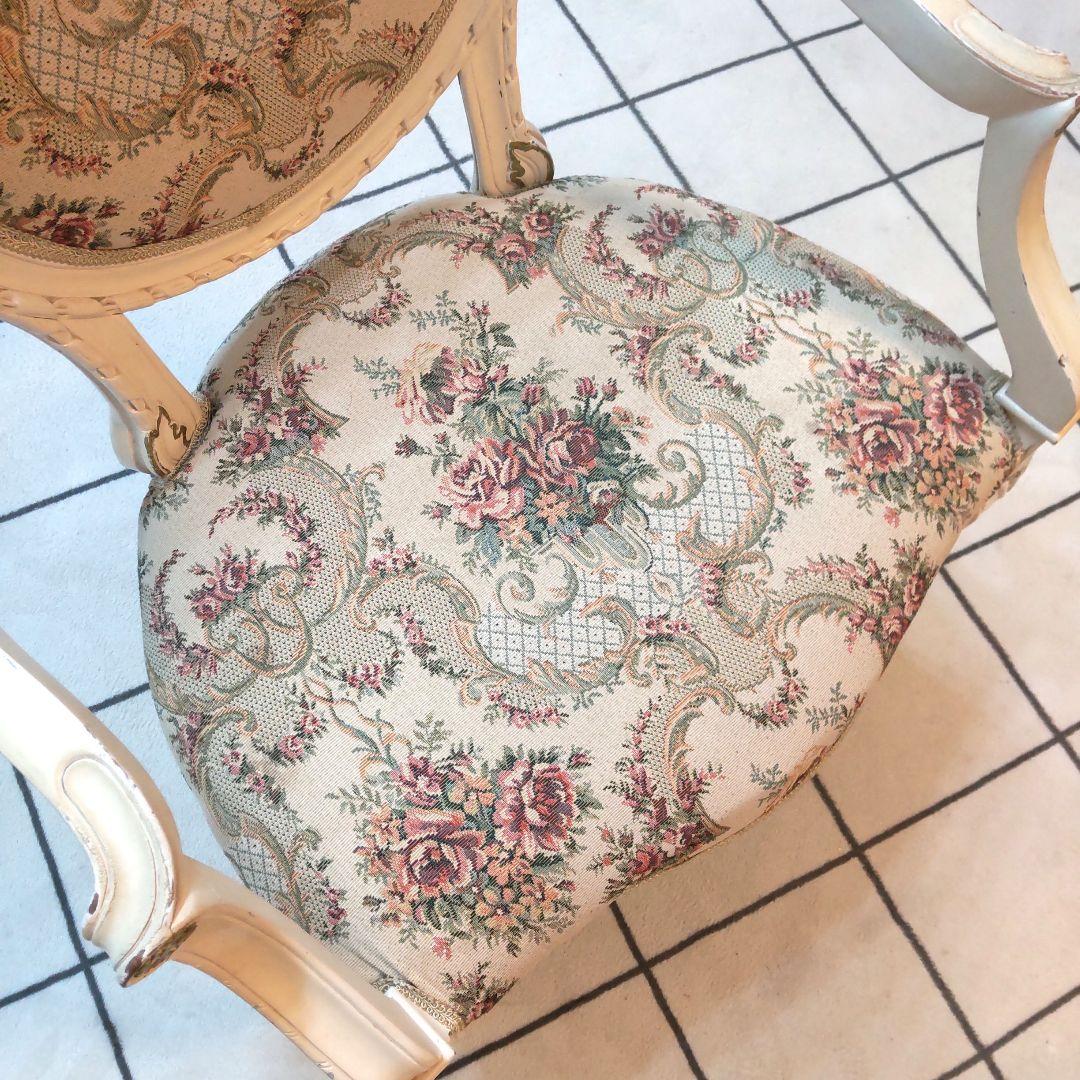 ロココ調 高級家具マボガニ－材 猫脚 アンティーク アームチェアー