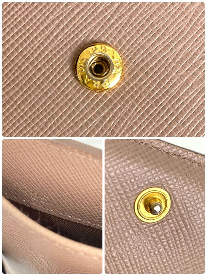 美品✨PRADA 3つ折り財布　サフィアーノ　メタルロゴ