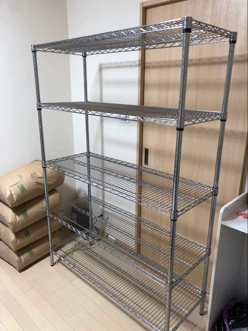 ②Lumenis スチールラック 5段 シルバー