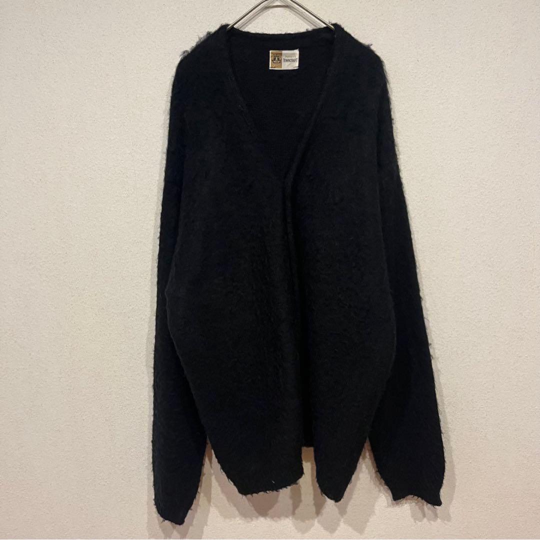 【美品】TOWNCRAFT PENNEY'S モヘア シャギー カーディガン 黒