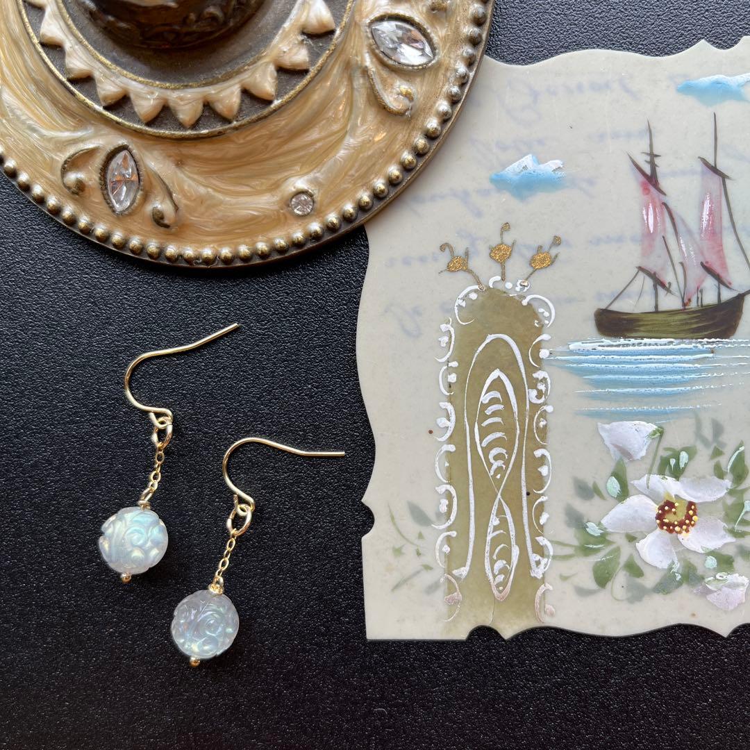 おともさん様✴︎ラブラドライトカービング＆ロードナイト＊ピアス