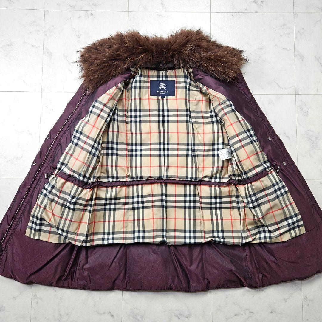 【新品同様】バーバリーロンドン　ダウンコート　ボルドー　大きいサイズ　イタリア製