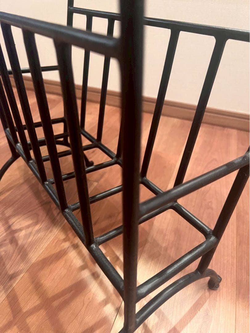 【希少美品】天然石サイドテーブル アイアン マガジンラック モダン ホテルライク