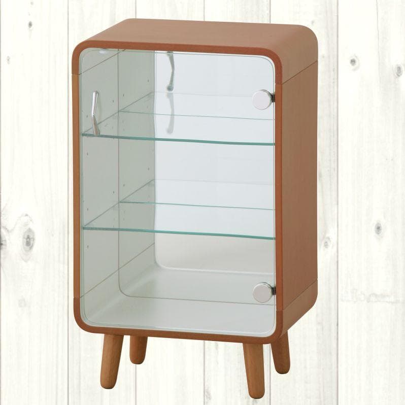 角が丸いデザイン☆３段ブラウン☆コレクションケース 脚付き