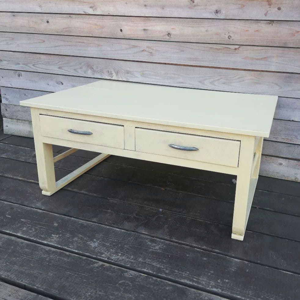 M♦希少ヴィンテージ　ハンドペイント　コーヒーテーブル　ローテーブル 勉強机