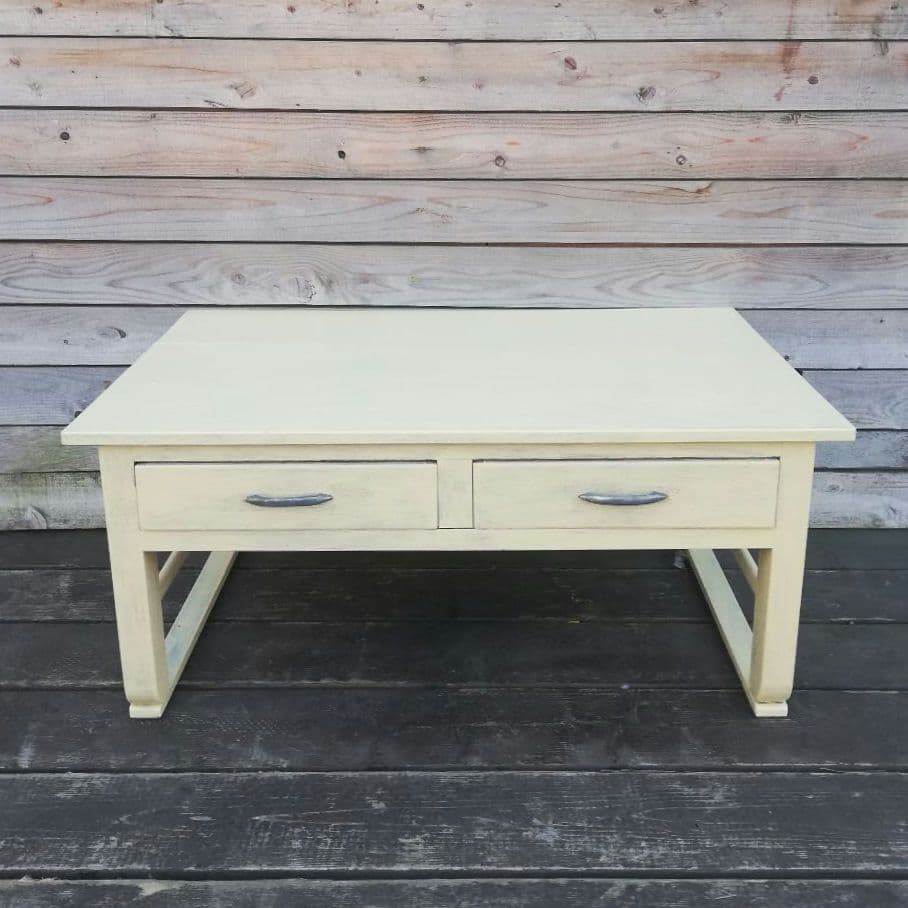 M♦希少ヴィンテージ　ハンドペイント　コーヒーテーブル　ローテーブル 勉強机