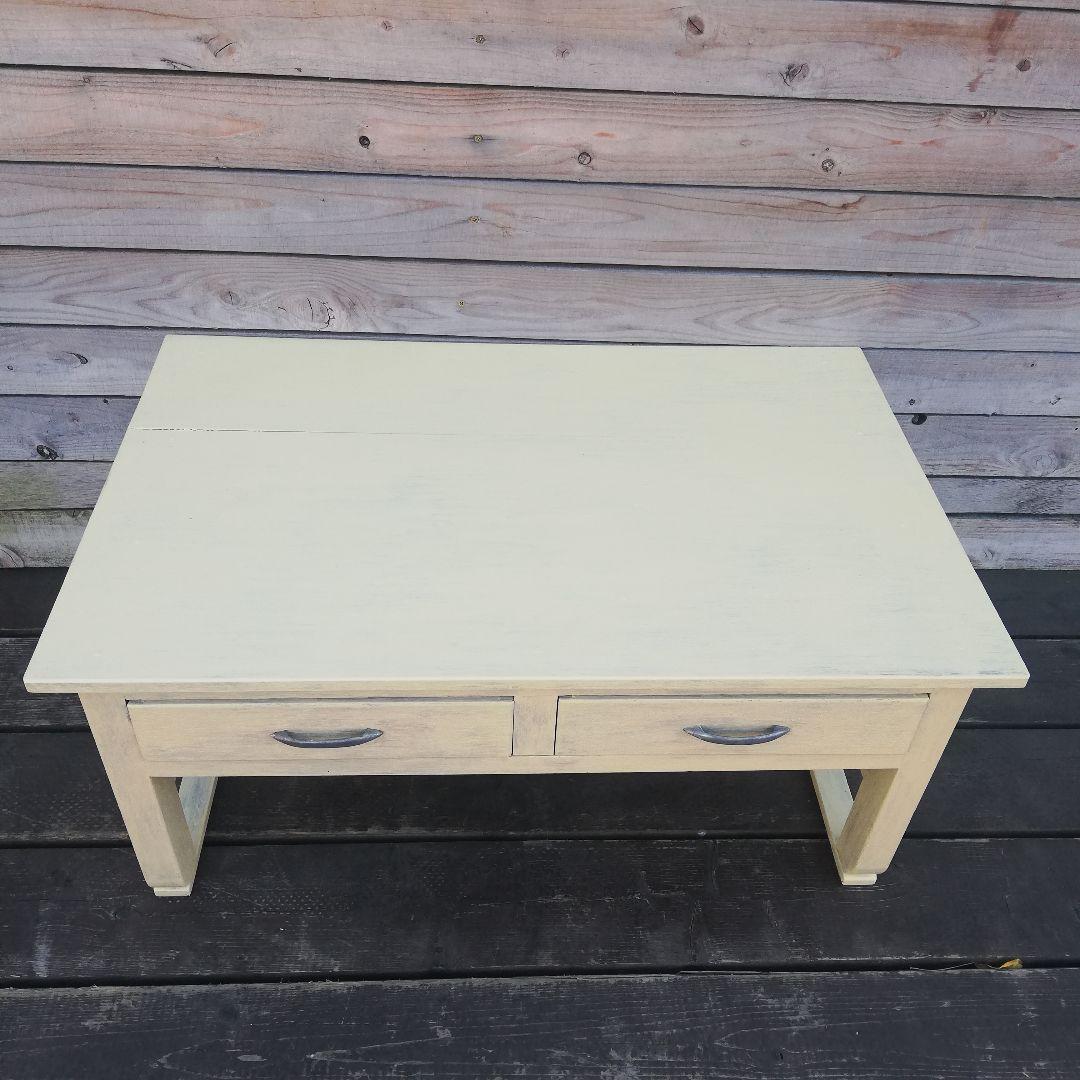 M♦希少ヴィンテージ　ハンドペイント　コーヒーテーブル　ローテーブル 勉強机