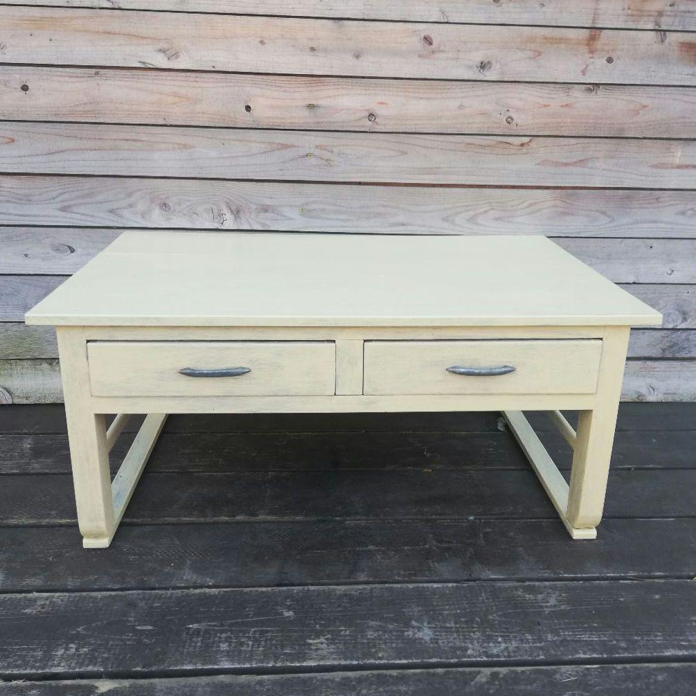 M♦希少ヴィンテージ　ハンドペイント　コーヒーテーブル　ローテーブル 勉強机