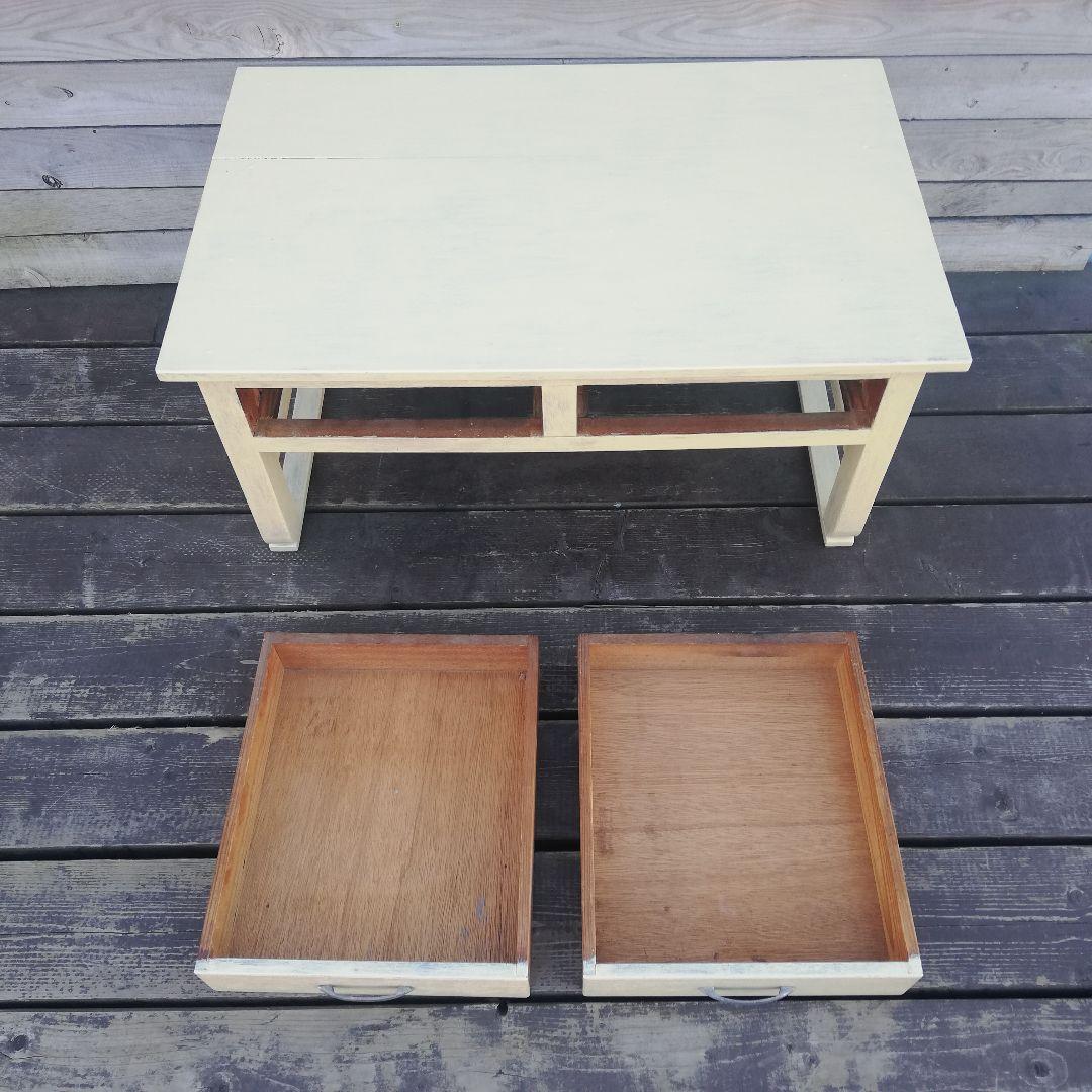 M♦希少ヴィンテージ　ハンドペイント　コーヒーテーブル　ローテーブル 勉強机