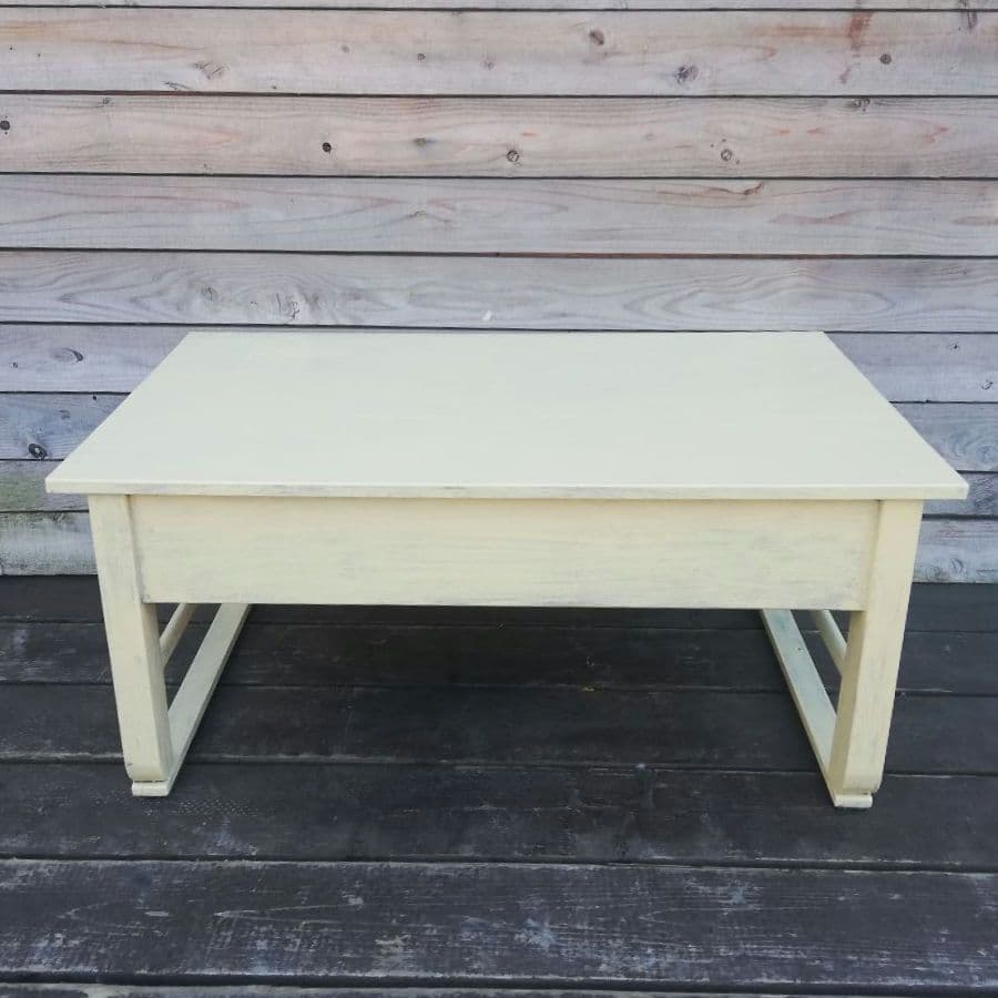 M♦希少ヴィンテージ　ハンドペイント　コーヒーテーブル　ローテーブル 勉強机