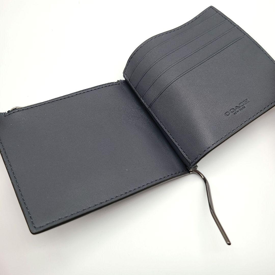 COACH マネークリップ 新品 チャコール×デニム レザー メンズ 限定品