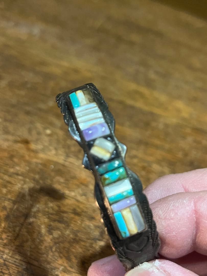 ヴィンテージスターリングシルバー　ズニ族 バングル