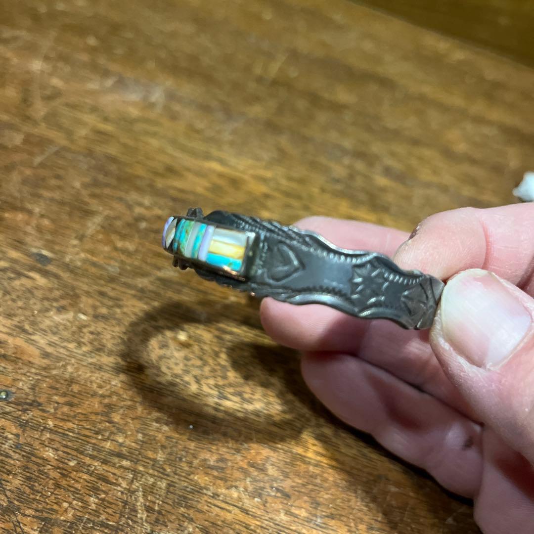 ヴィンテージスターリングシルバー　ズニ族 バングル