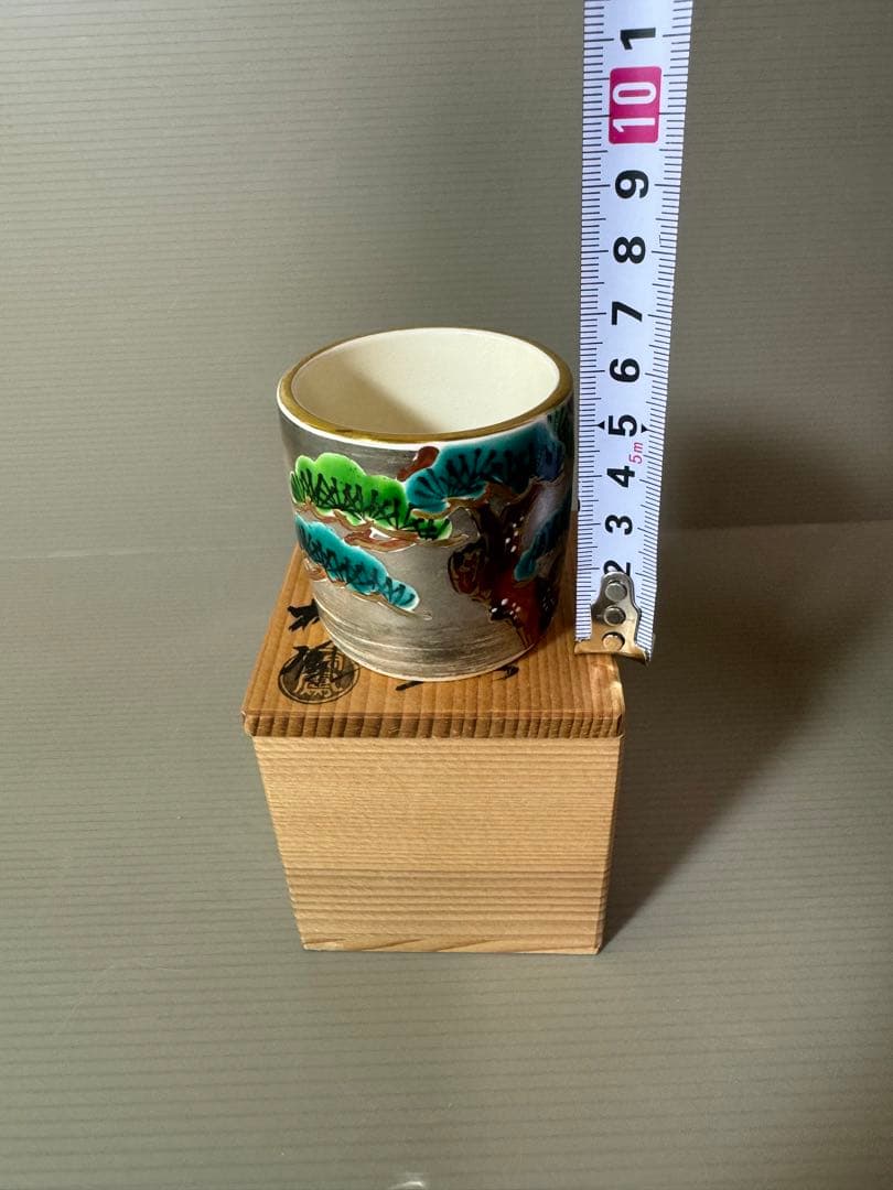 2773 平安桐鳳　銀彩松文　蓋置　未使用