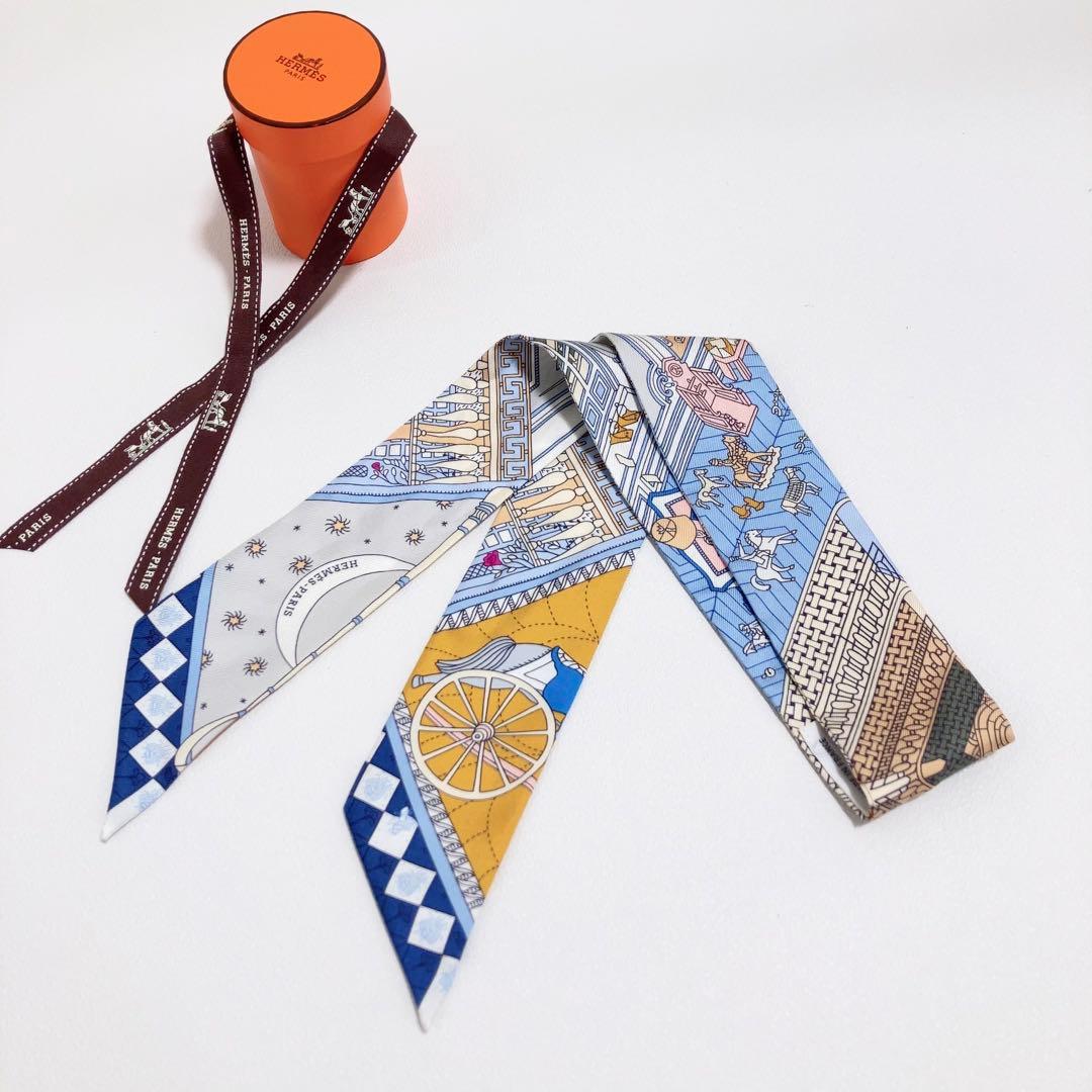 希少　エルメス　ツイリー　スカーフ　シルクツイル 春夏　シルク 100% レア