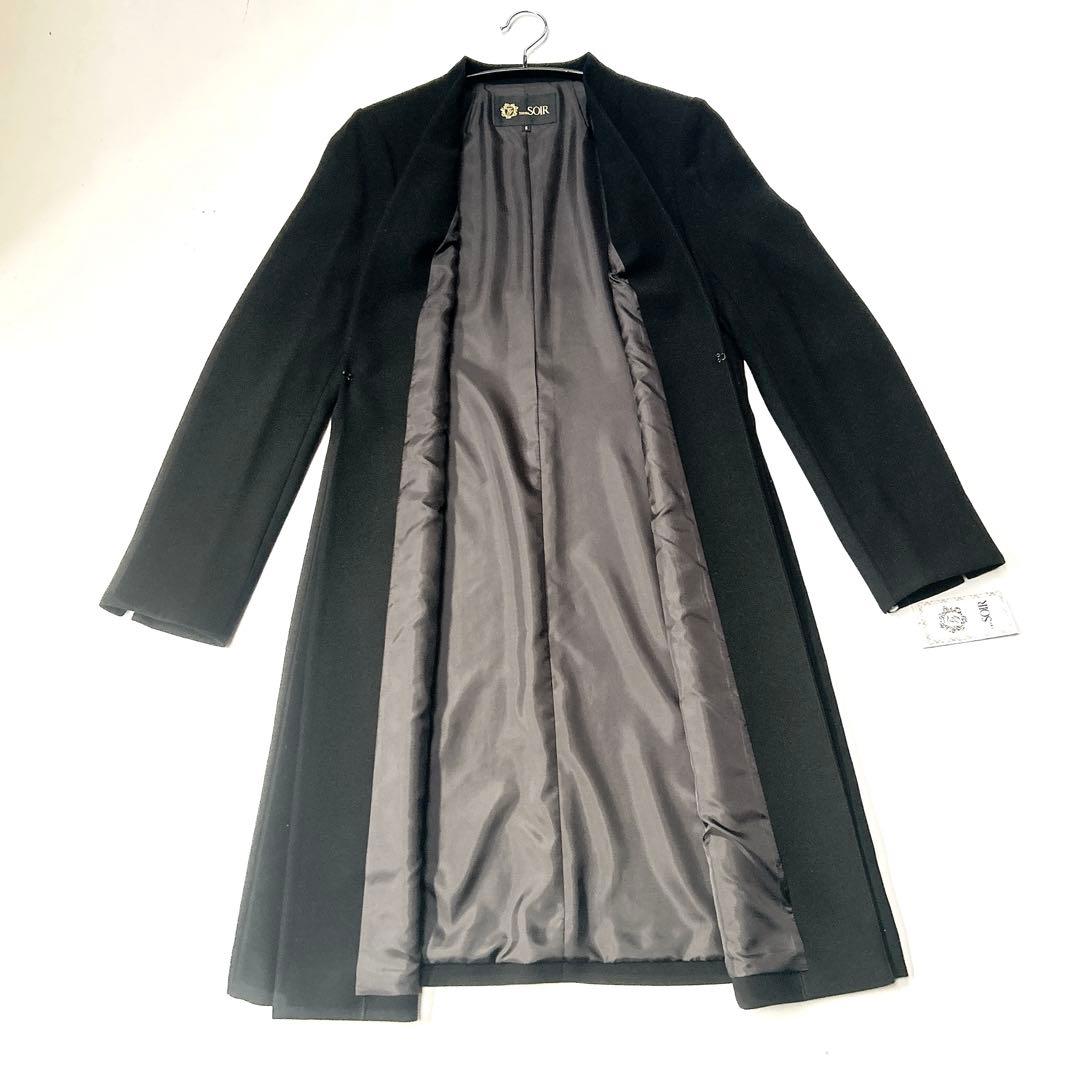タグ付き新品 東京ソワール ノーカラーロングコート ジャケット フォーマル 黒
