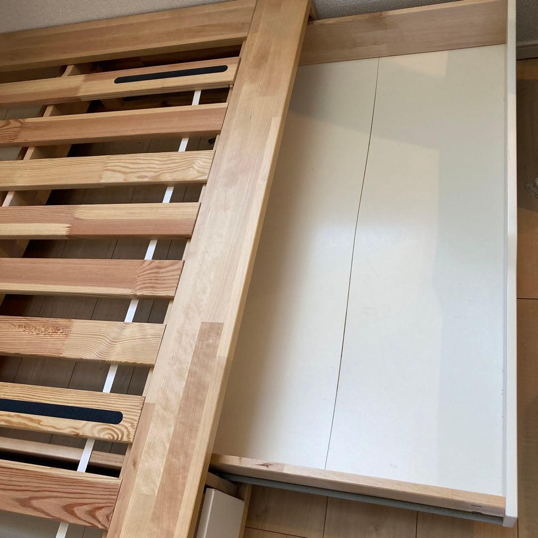 【5月以内限定】セミダブル　ベットフレーム収納付き　（IKEA MANDAL）