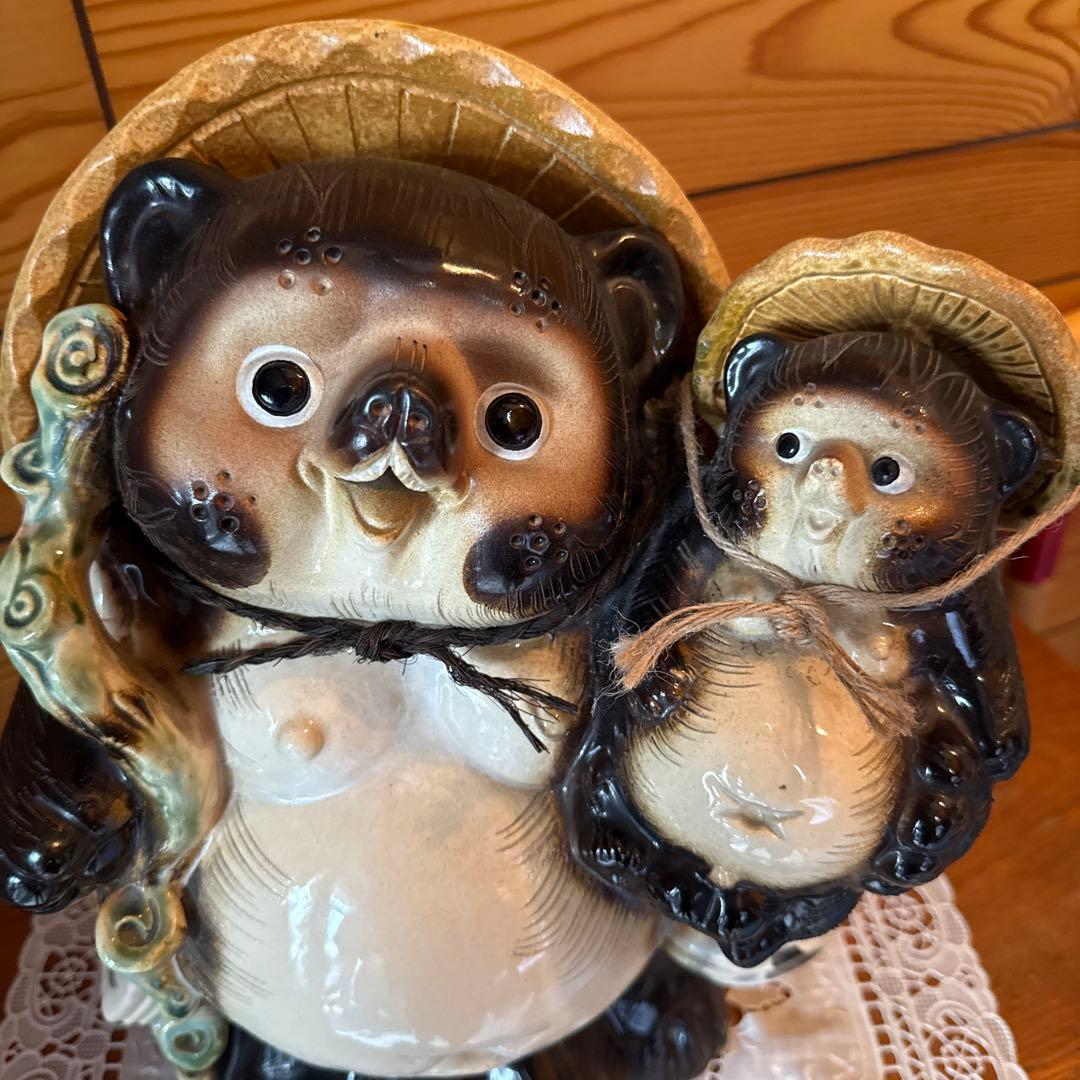 SALE★商売繁盛★信楽焼の親子狸 ☆縁起物☆