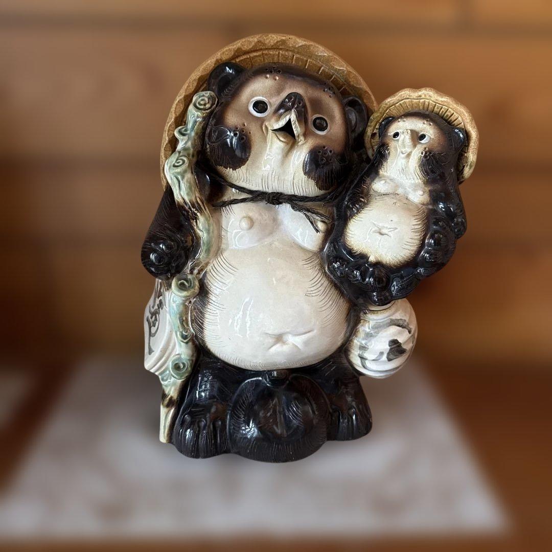 SALE★商売繁盛★信楽焼の親子狸 ☆縁起物☆