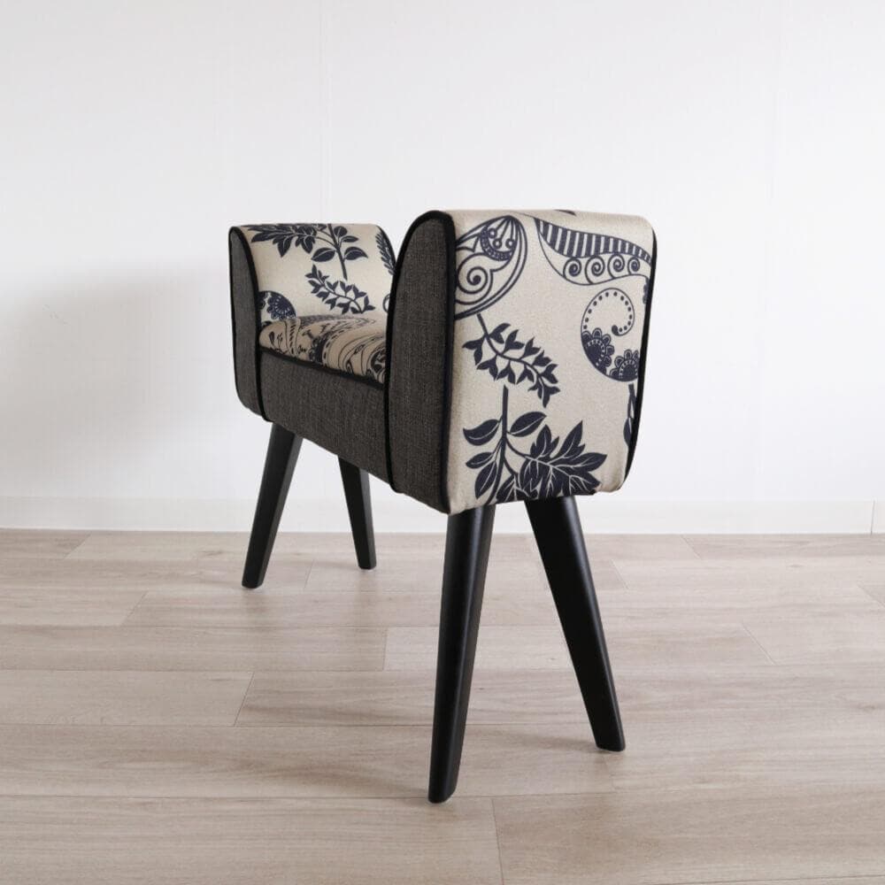 ★スツールベンチ グレー＆エスニック クッションチェア 椅子 グレー 腰掛【S】