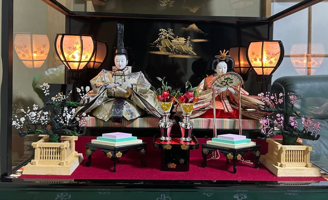 【美品】極上特選三月雛人形　親王飾り　壽誠作　『丹秀雛』　ガラスケース入り