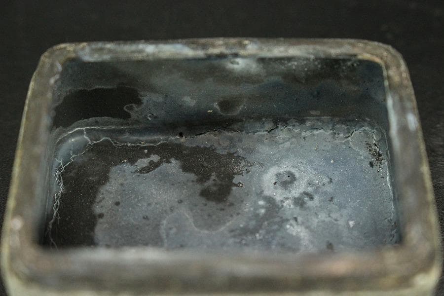 中国美術 古錫 刻 古城眺馬上人物紋 題詞 蓋物 文房四宝(HA433)