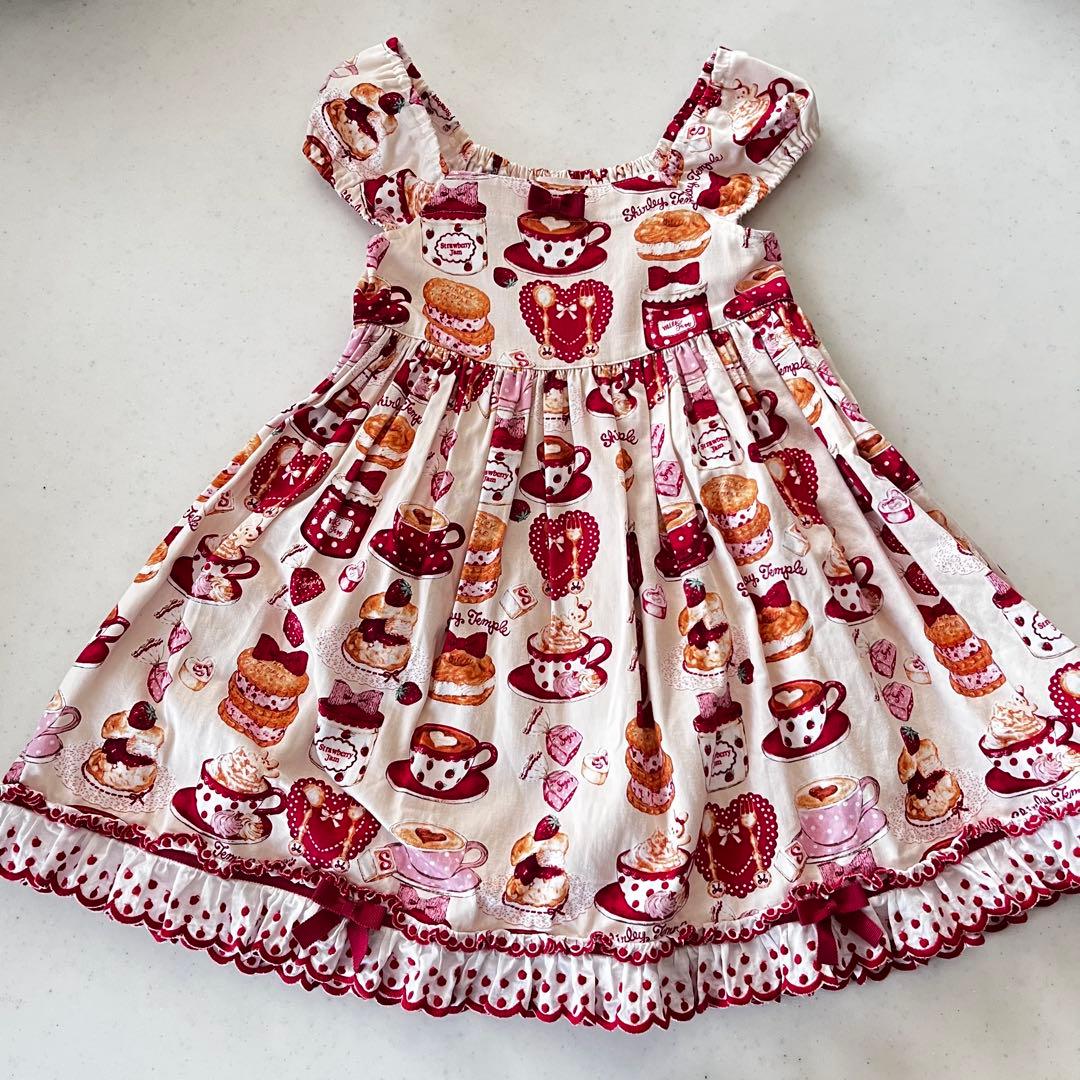 Shirley Temple スイーツ　半袖ワンピース　シャーリーカフェプリント