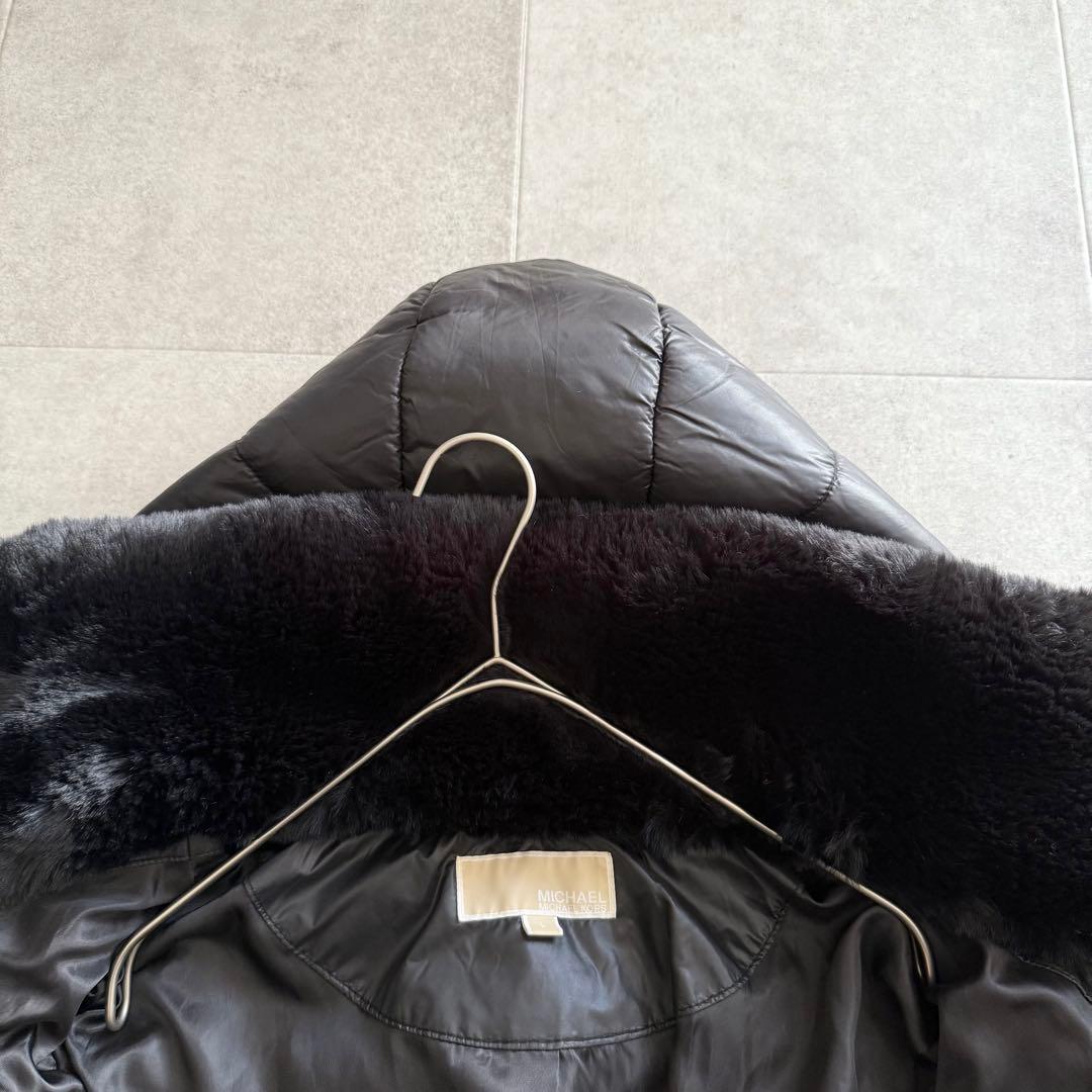 マイケルコース　ダウンジャケット　黒　ロング　ベルト　ファー フード　3way