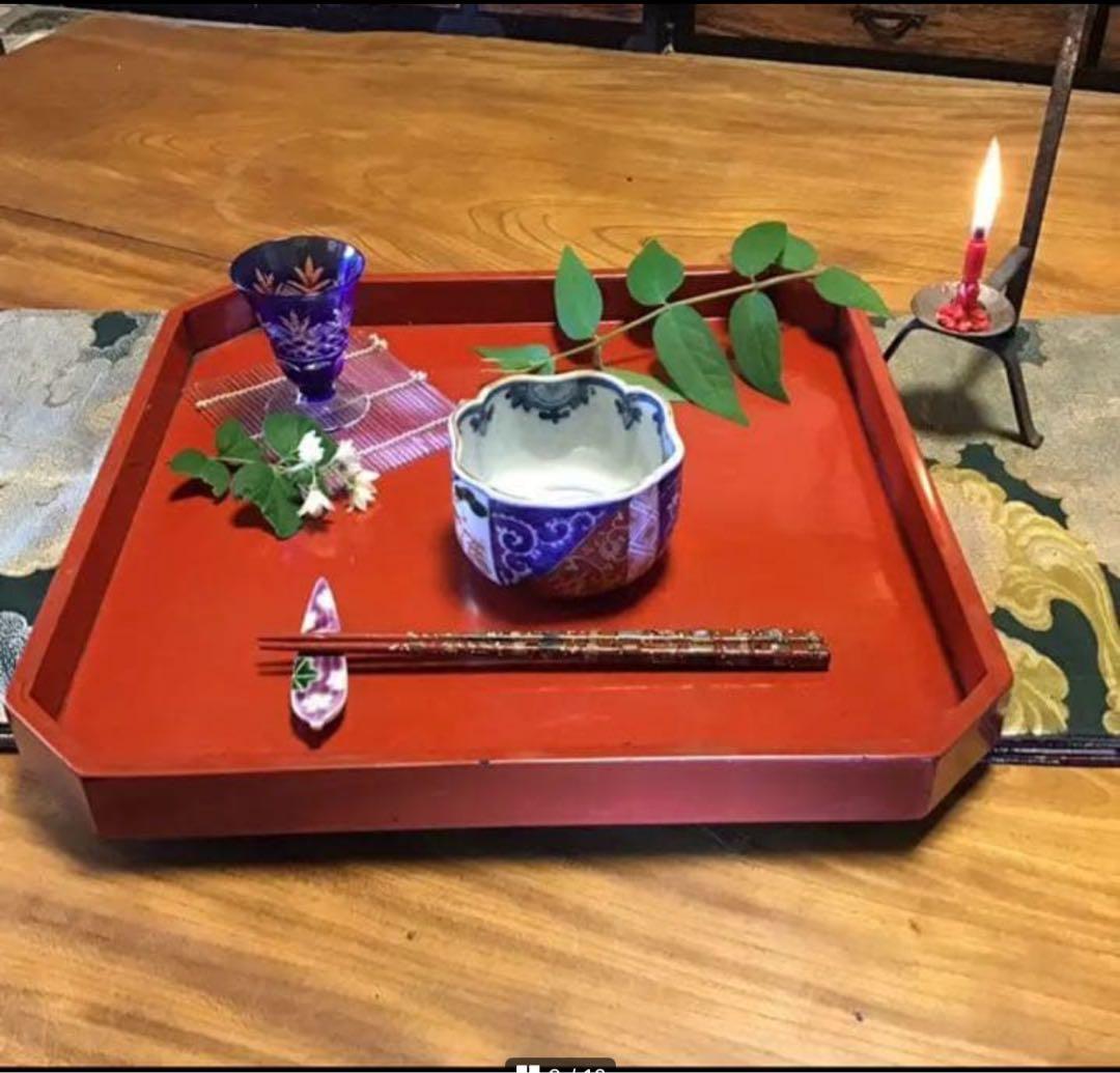 A1057古伊万里　最上手　染錦手　逆蛸唐草　松竹梅　波縁形鉢　向付　1客