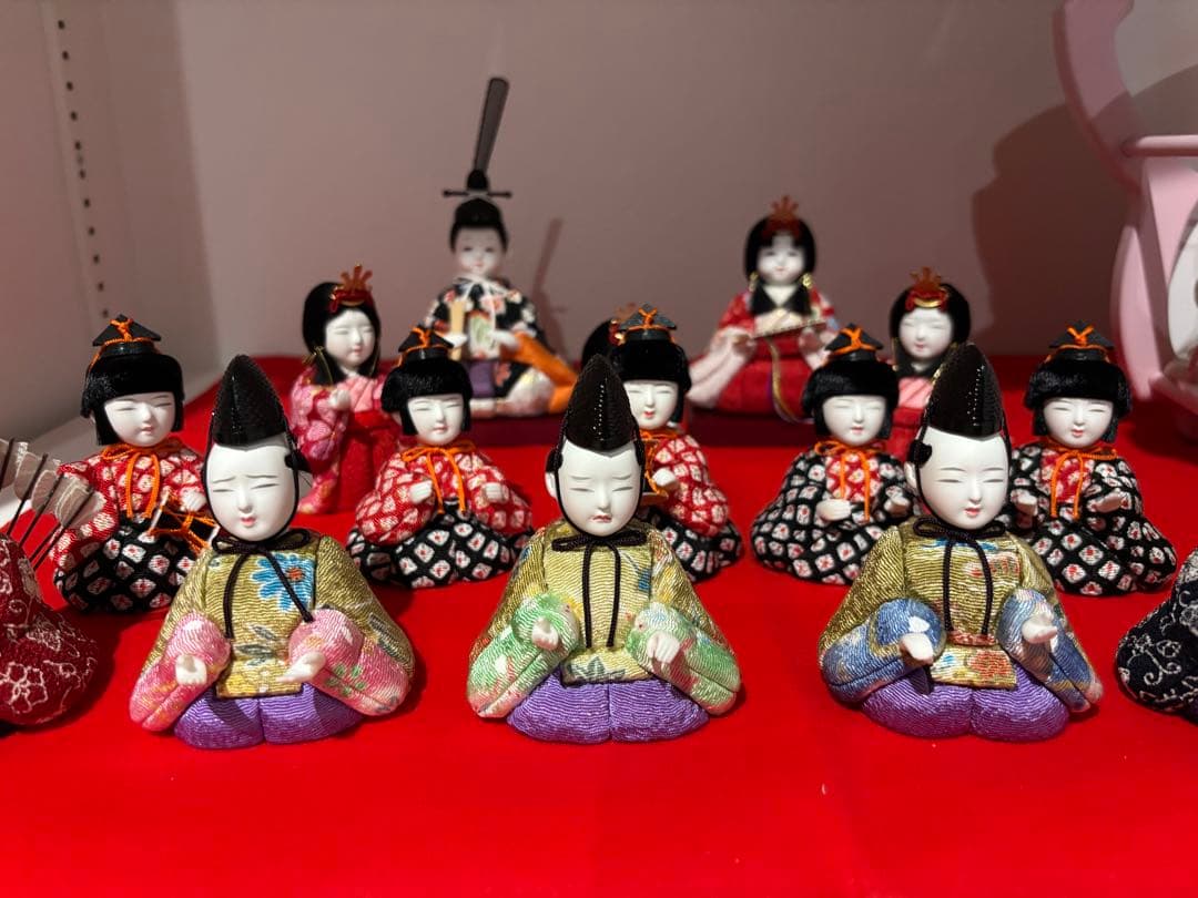 新品未使用　木目込み　雛人形　15人飾り　①