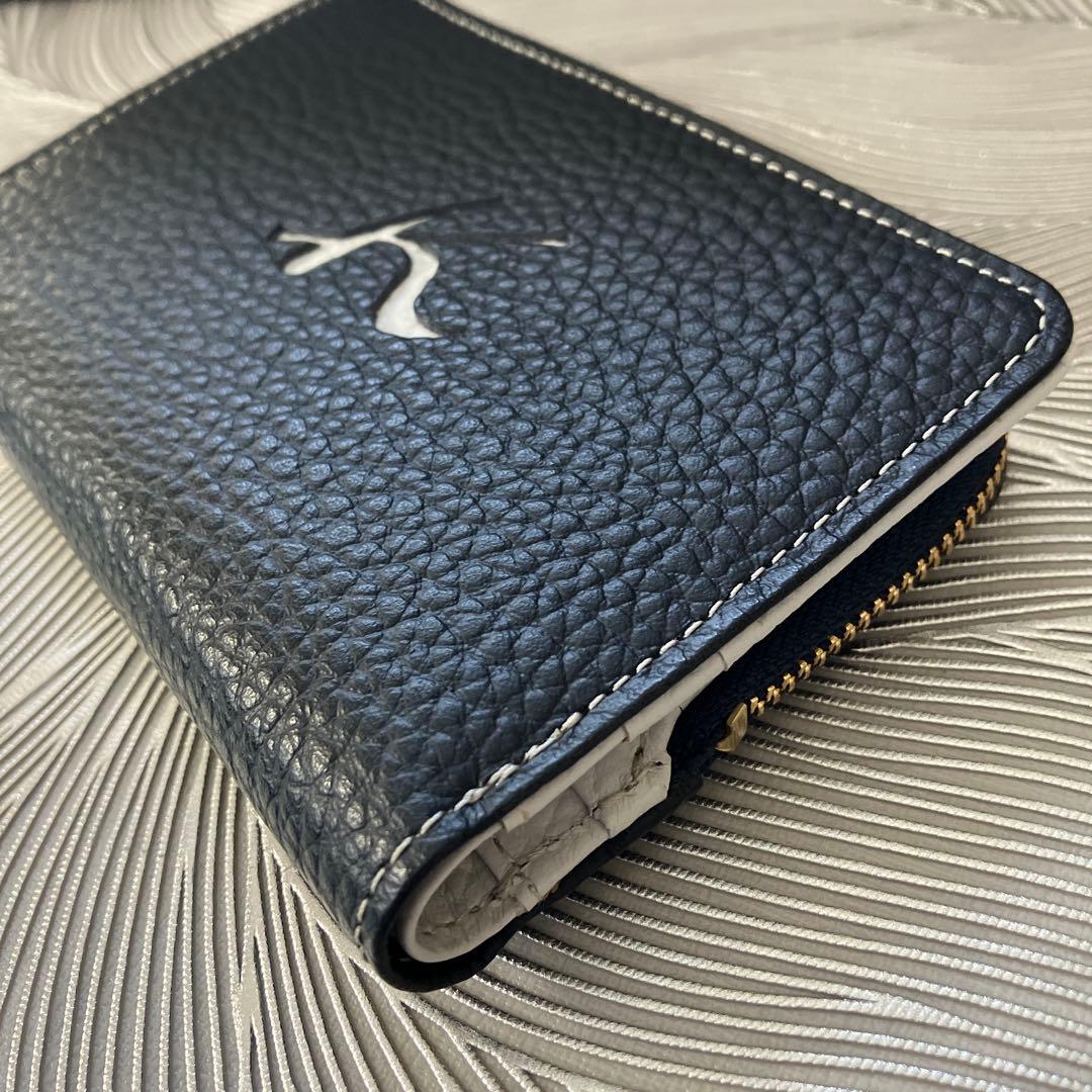 キタムラKitamura 二つ折り財布 ネイビー レザー　新品未使用
