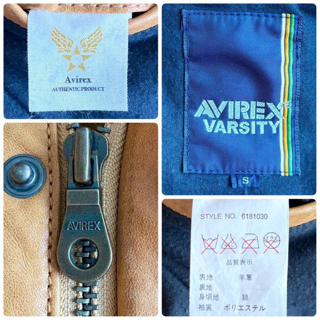 希少◆AVIREX ラムレザー 羊革 シングル ライダース ジャケット S