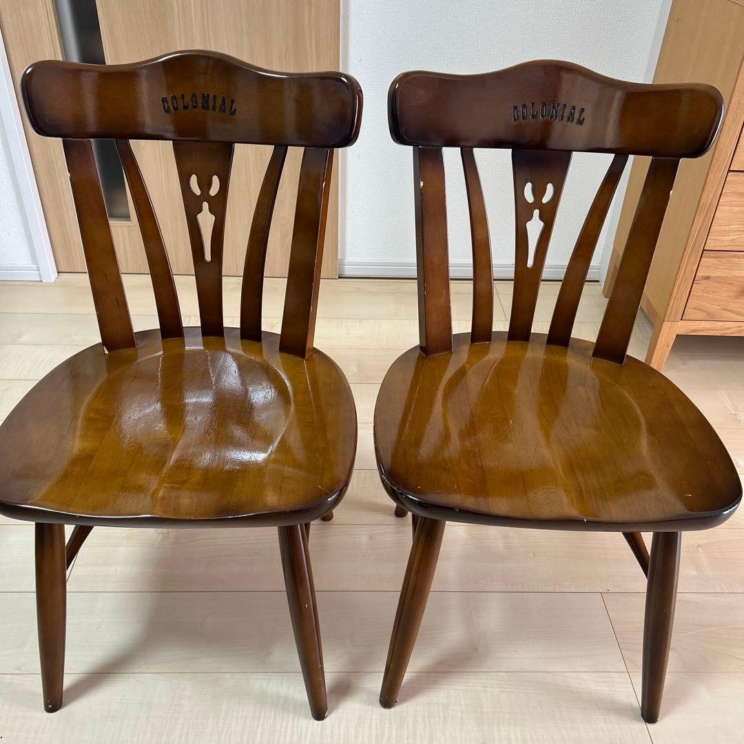 Karimoku COLONIAL CC18 model 肘無　ブラウン　2脚