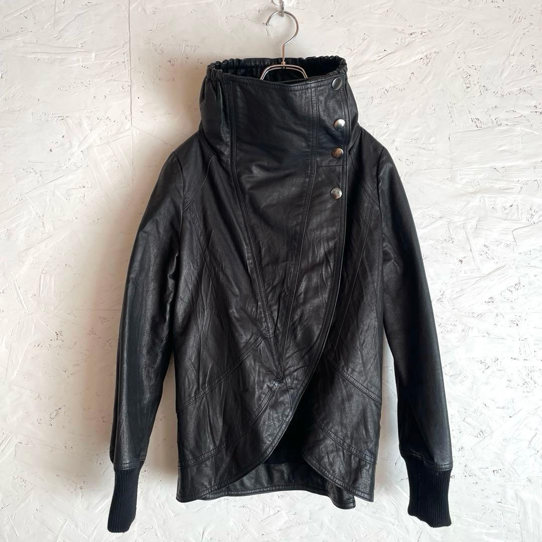 【paper chest】変形レザージャケット　ライダース　豚革　黒