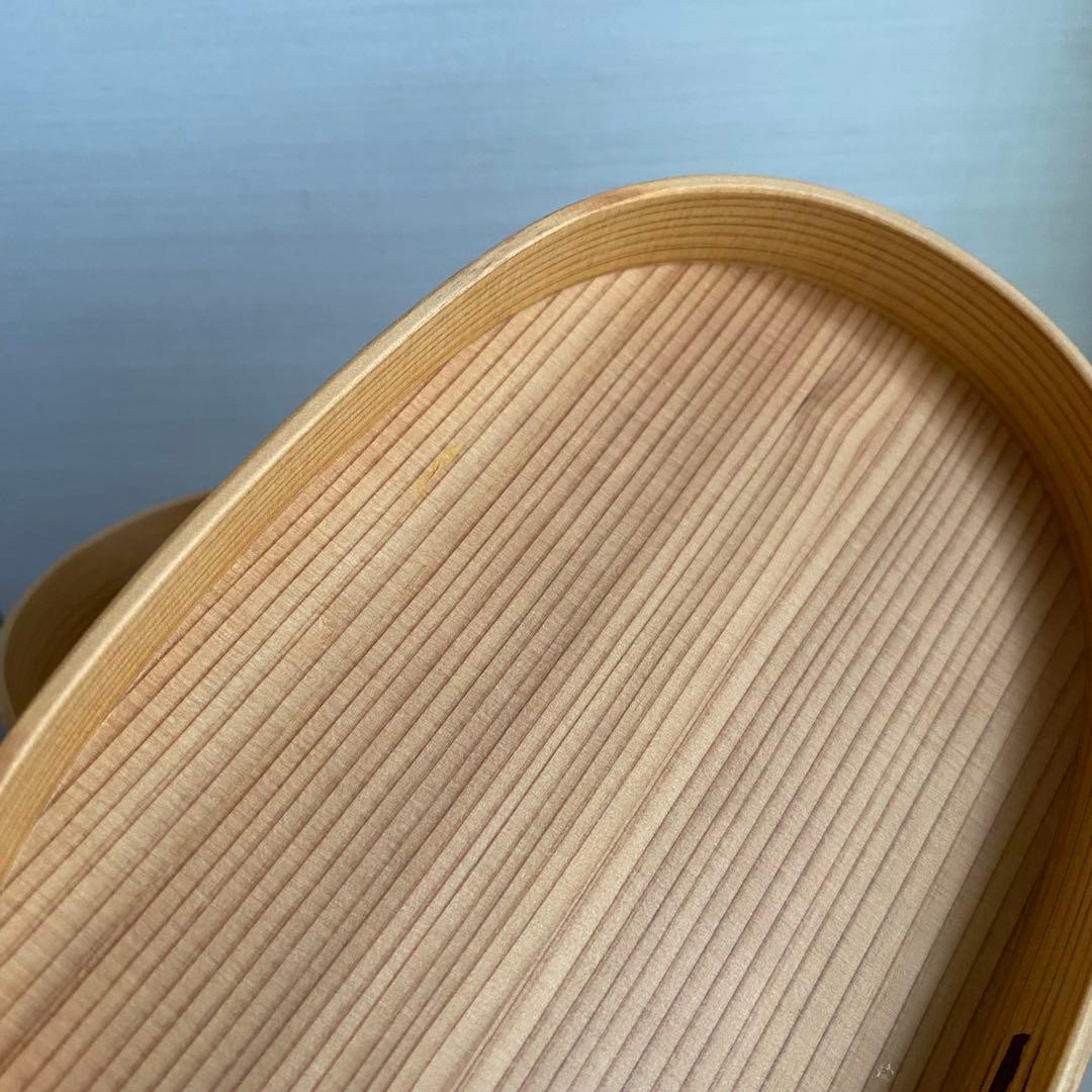 未使用　大館工芸社　曲げわっぱ　小判弁当　中　仕切り付き