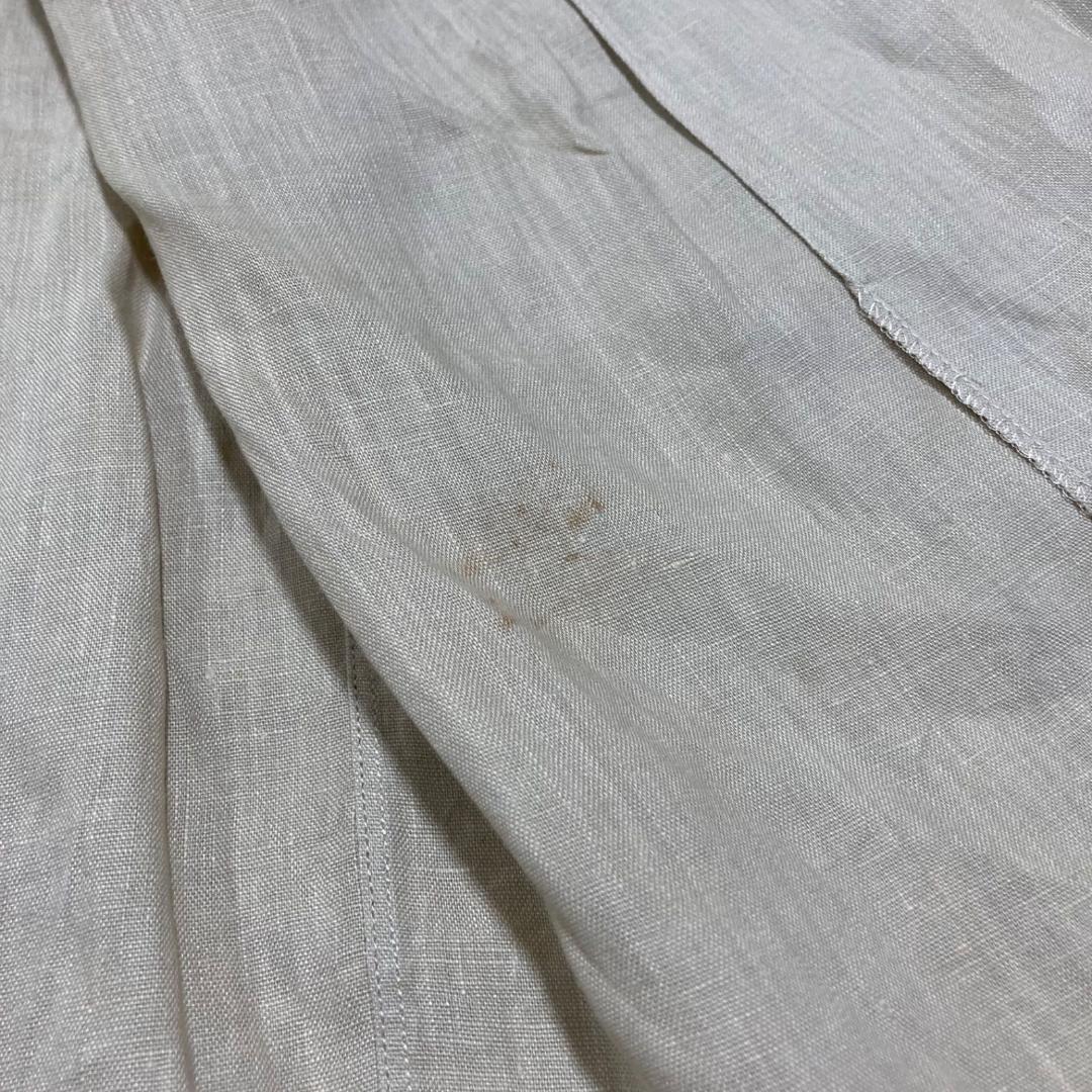 シャネル ヴィンテージ リネン ダブル 金ボタン ココマーク シャツ 38 M