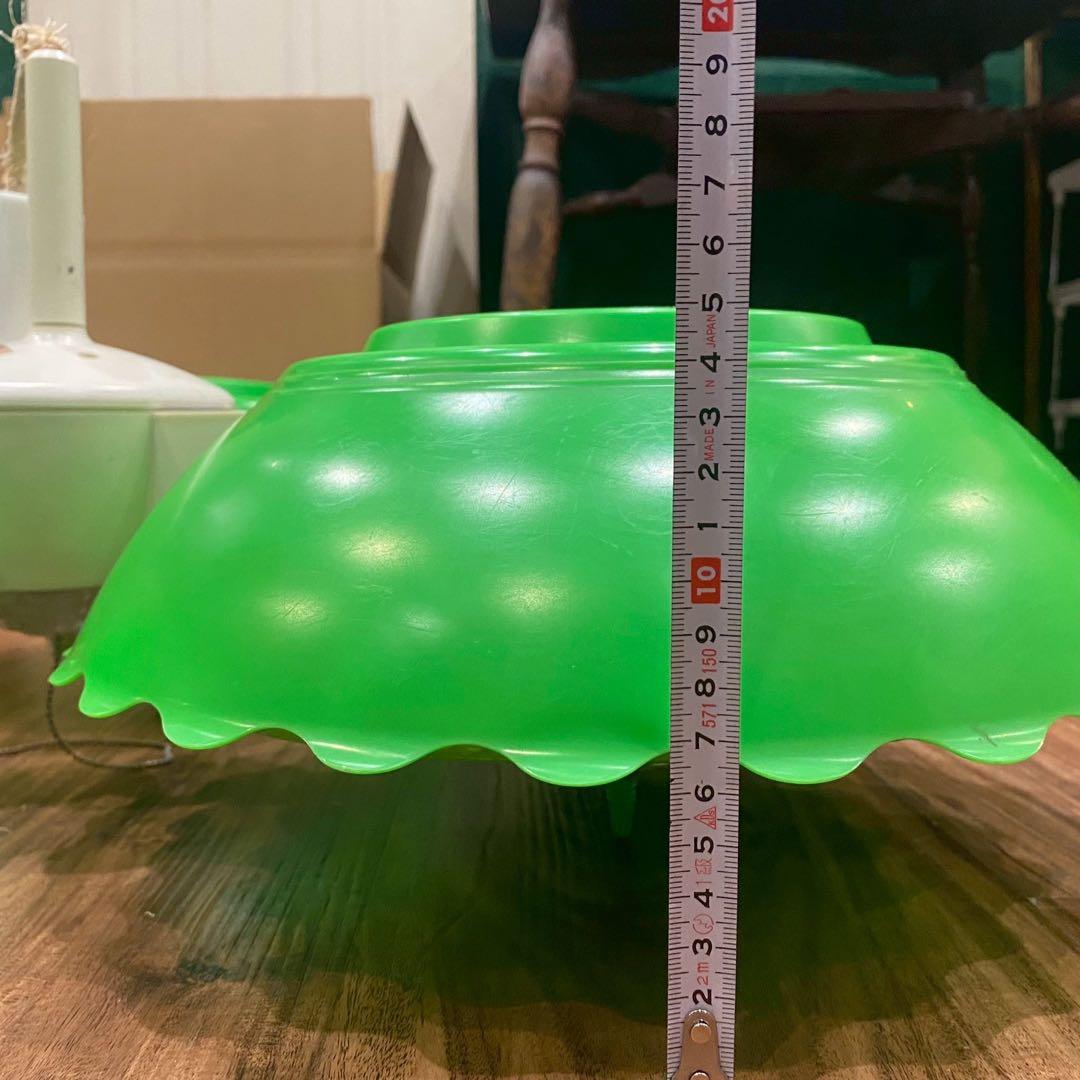 緑 グリーン 3灯 天井照明 昭和レトロ 当時物 レトロポップ インテリア