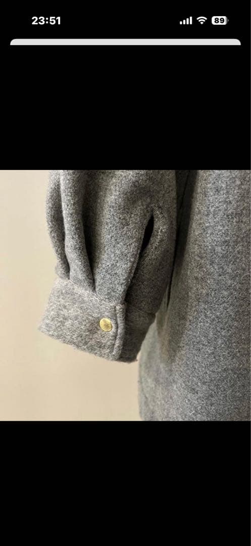 グレー ウール混合カジュアルジャケット