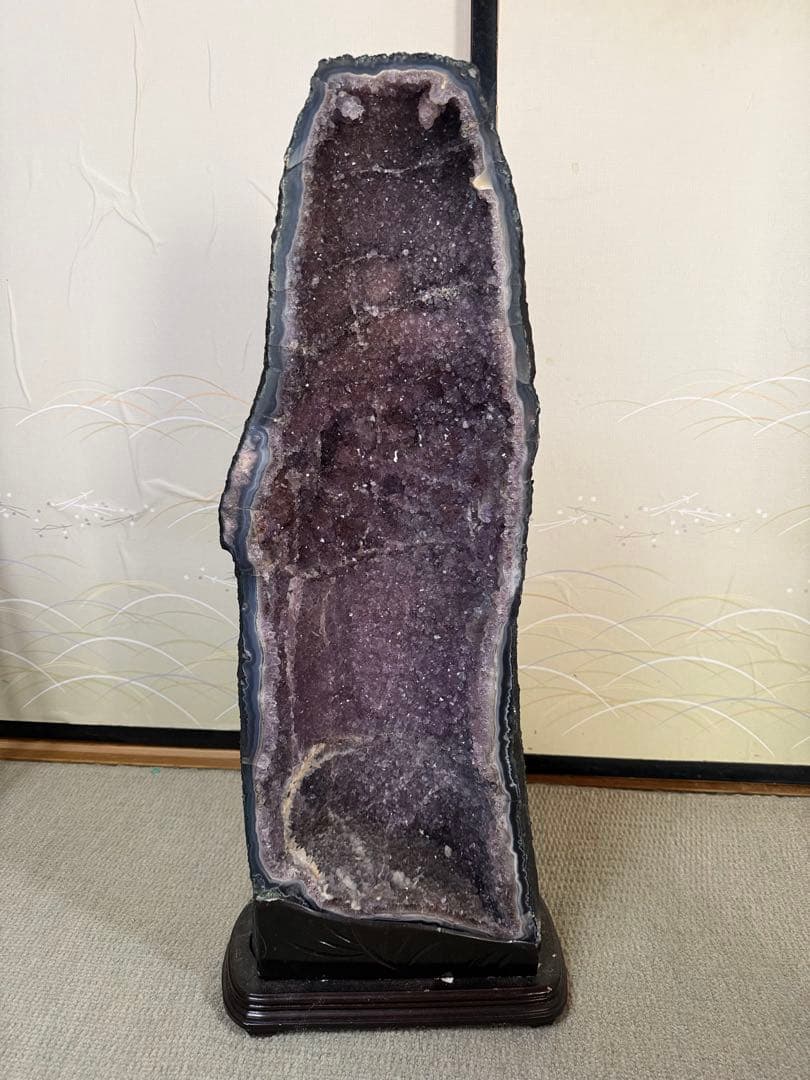 濃紫色アメジストドーム　H75cmW25cm29kg たのめる便発送！