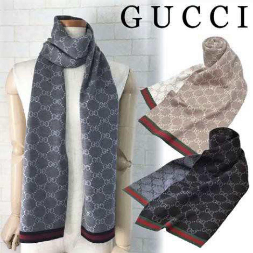 新品✨GUCCIマフラー❗️箱紙袋セット　グッチマフラー　赤　レッド　高級
