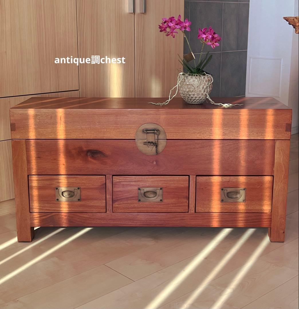 アンティーク調ボックスチェストベンチ H45✖️W99.2✖️D29.2