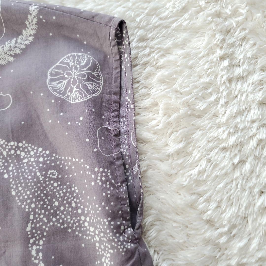 美品 マーブルシュッド Diving コットンサテンブラウス グレー ワイド