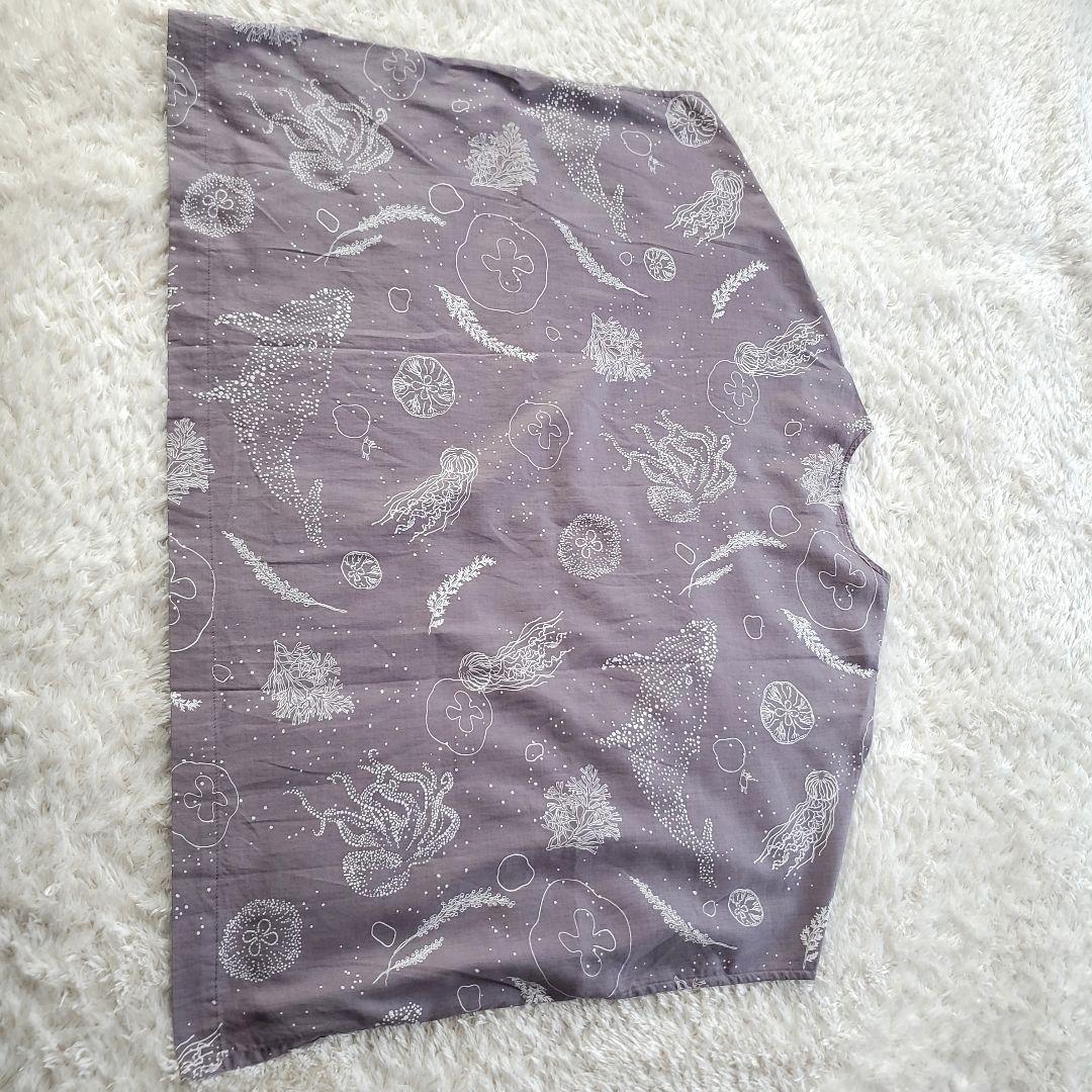 美品 マーブルシュッド Diving コットンサテンブラウス グレー ワイド