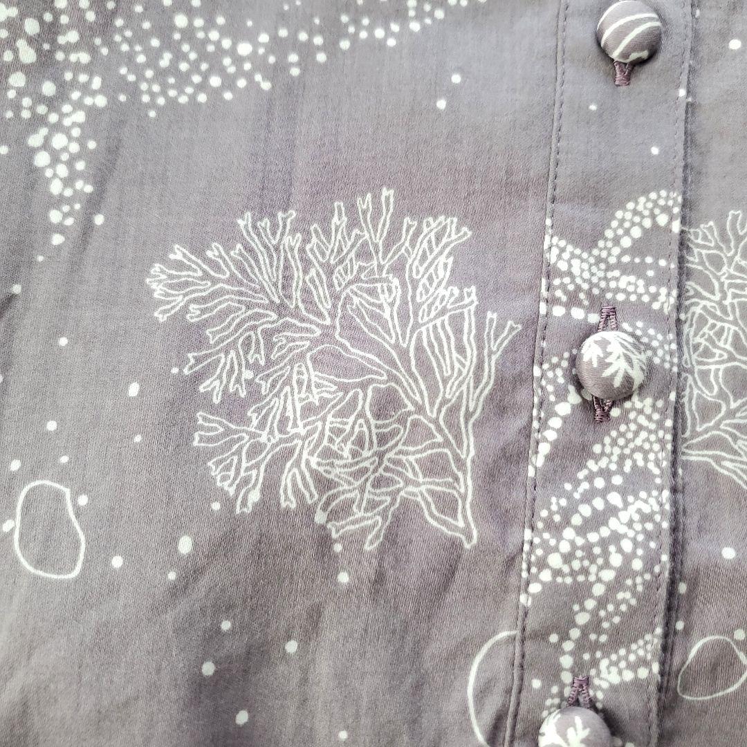 美品 マーブルシュッド Diving コットンサテンブラウス グレー ワイド