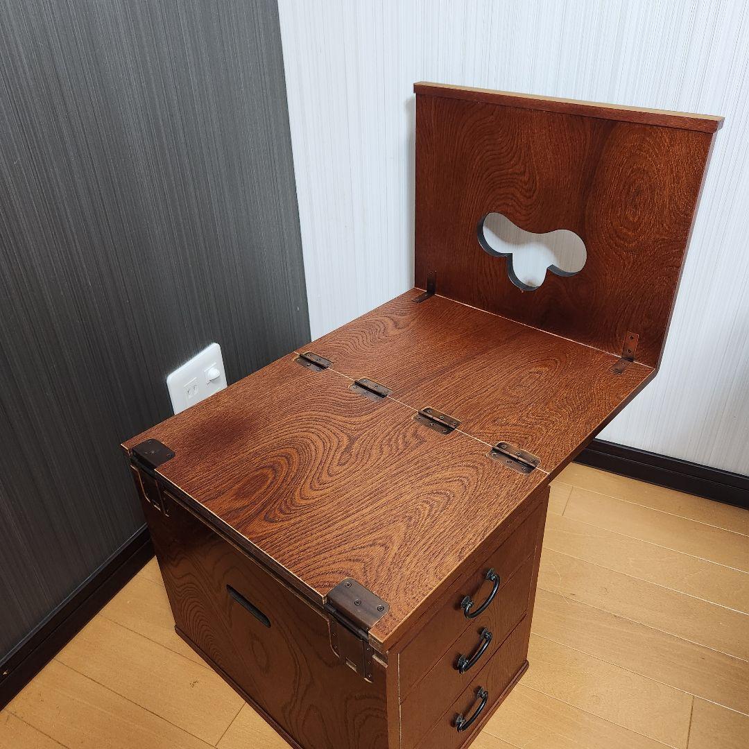 【美品】木目模様が素敵♪ 折り畳み 文机