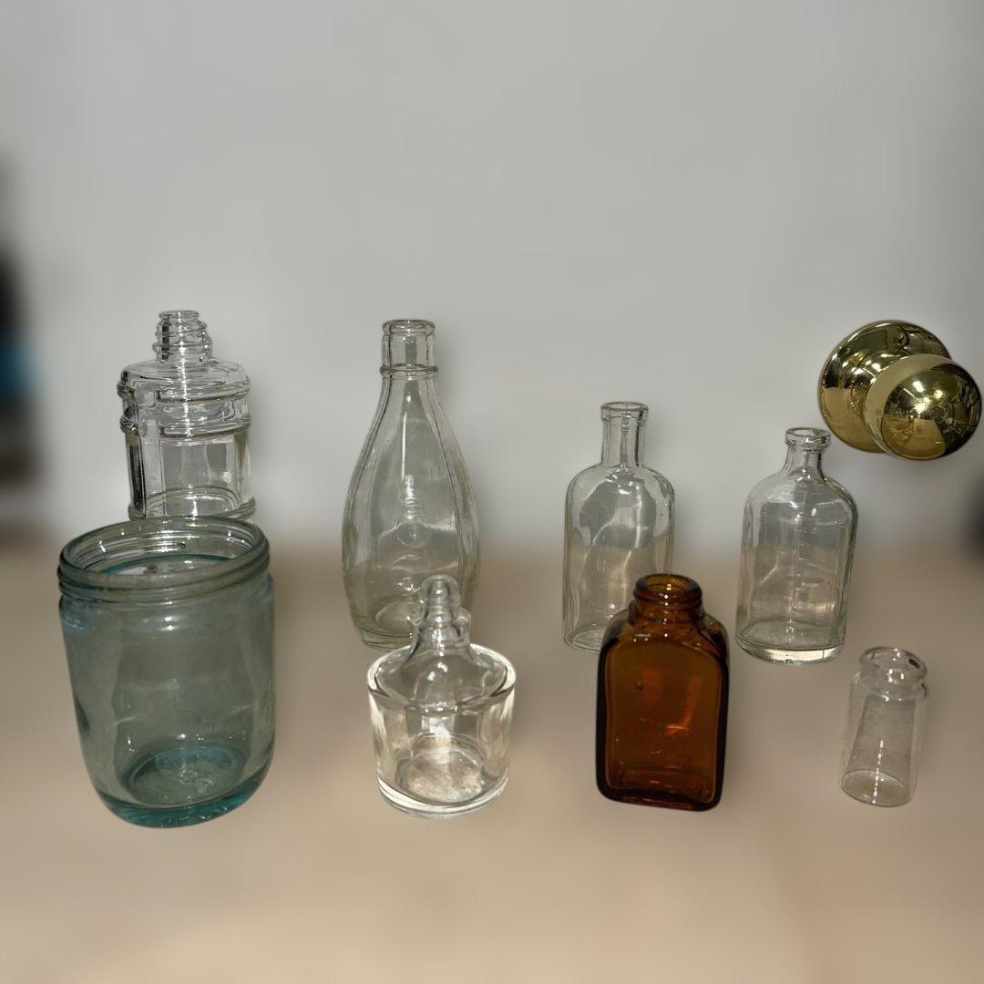 MR-445A ガラス瓶セット 8個　ヴィンテージ　レトロ　アンティーク　空き瓶