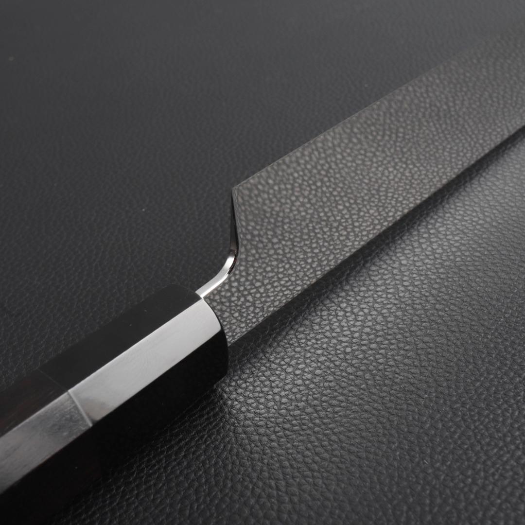 11162鏡面仕上げ 切付包丁 尺 刃は究極の切れ味 刺身包丁 黒檀黒水牛八角柄