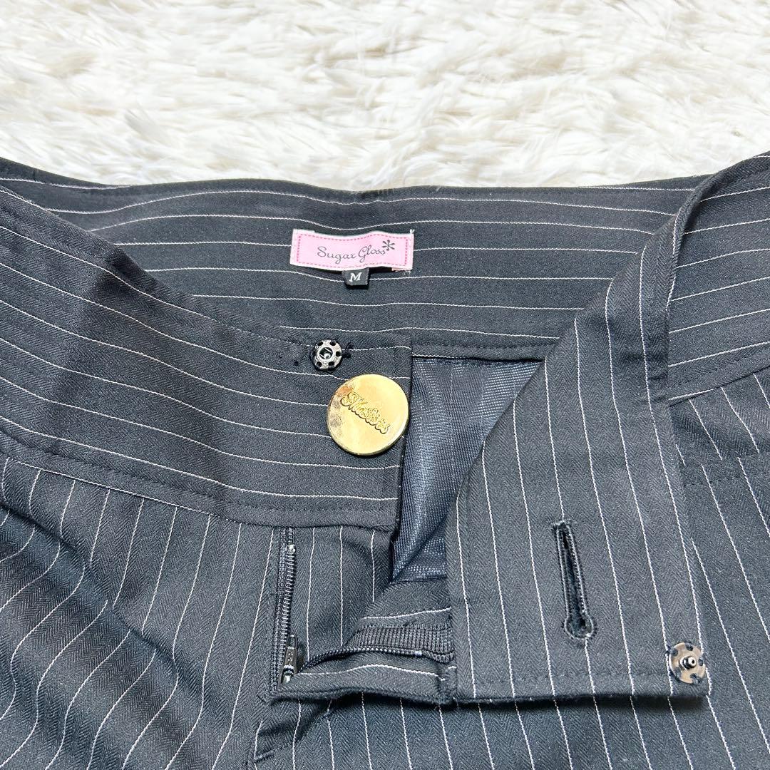 ✨美品✨Sugar Gloss パンツスーツ　ストライプ　ブラック M