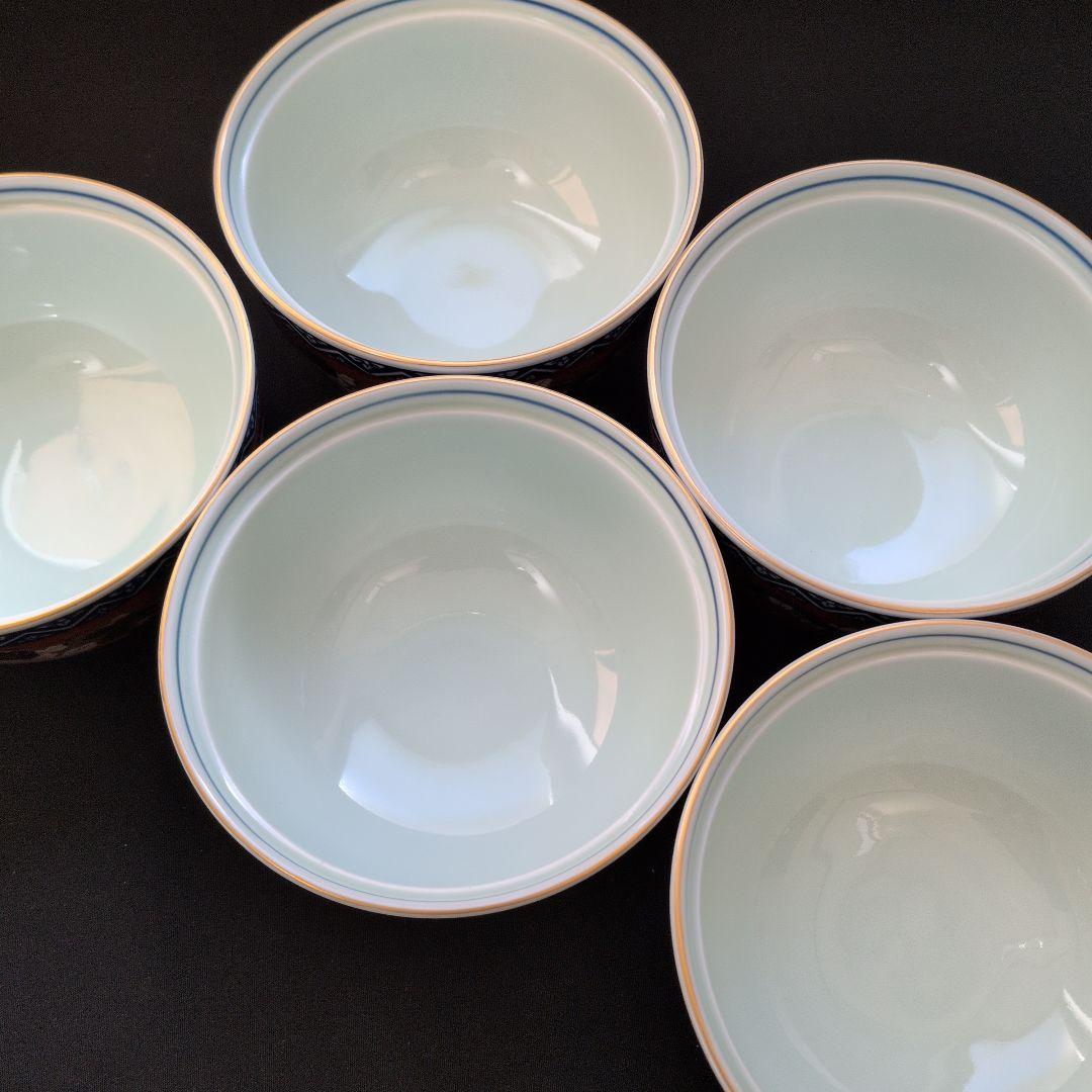 有田焼 其泉窯 極錦金彩古伊万里 雑煮碗揃 5客 木箱付